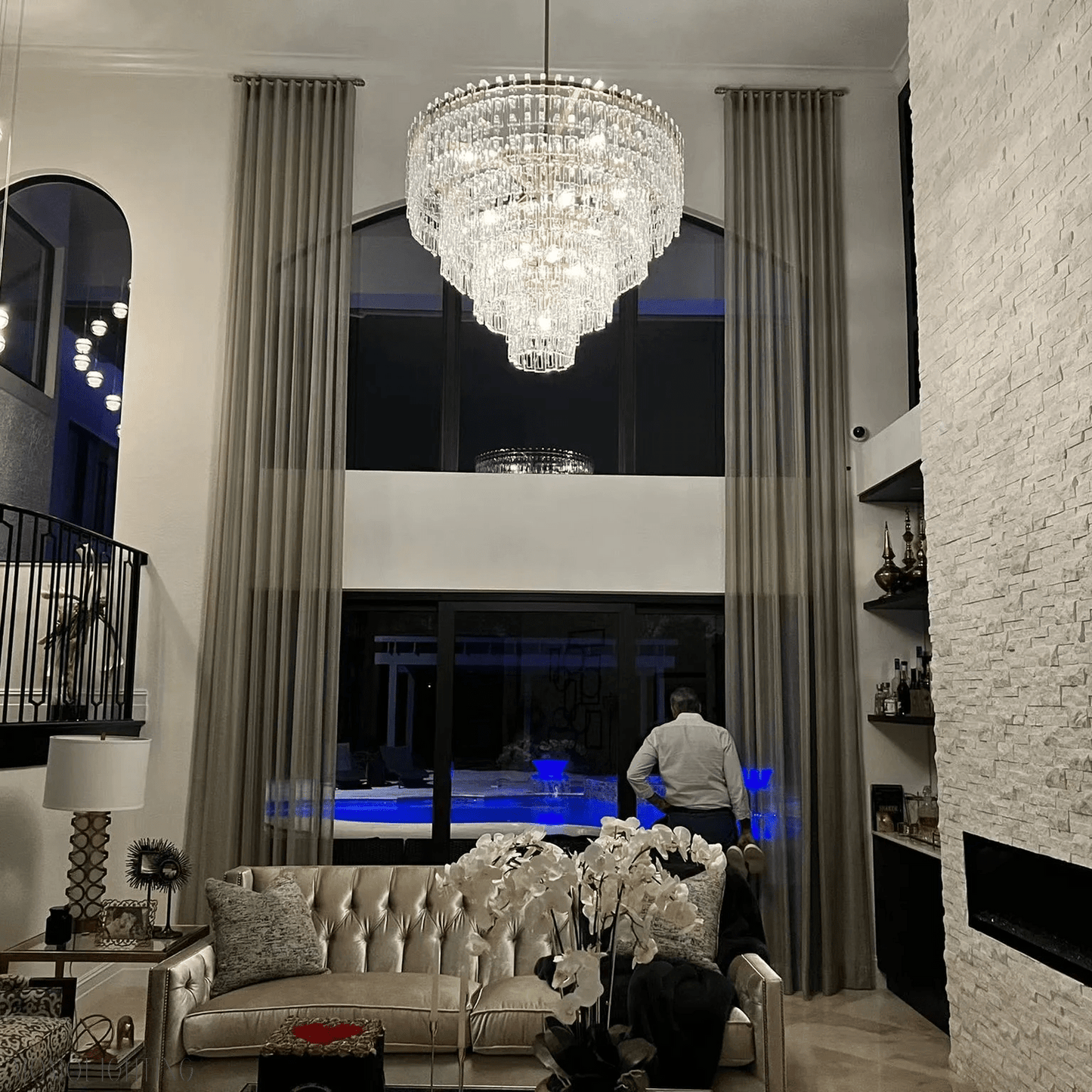 Marigan Tier K9 Crystal Round Chandelier-Nobipets