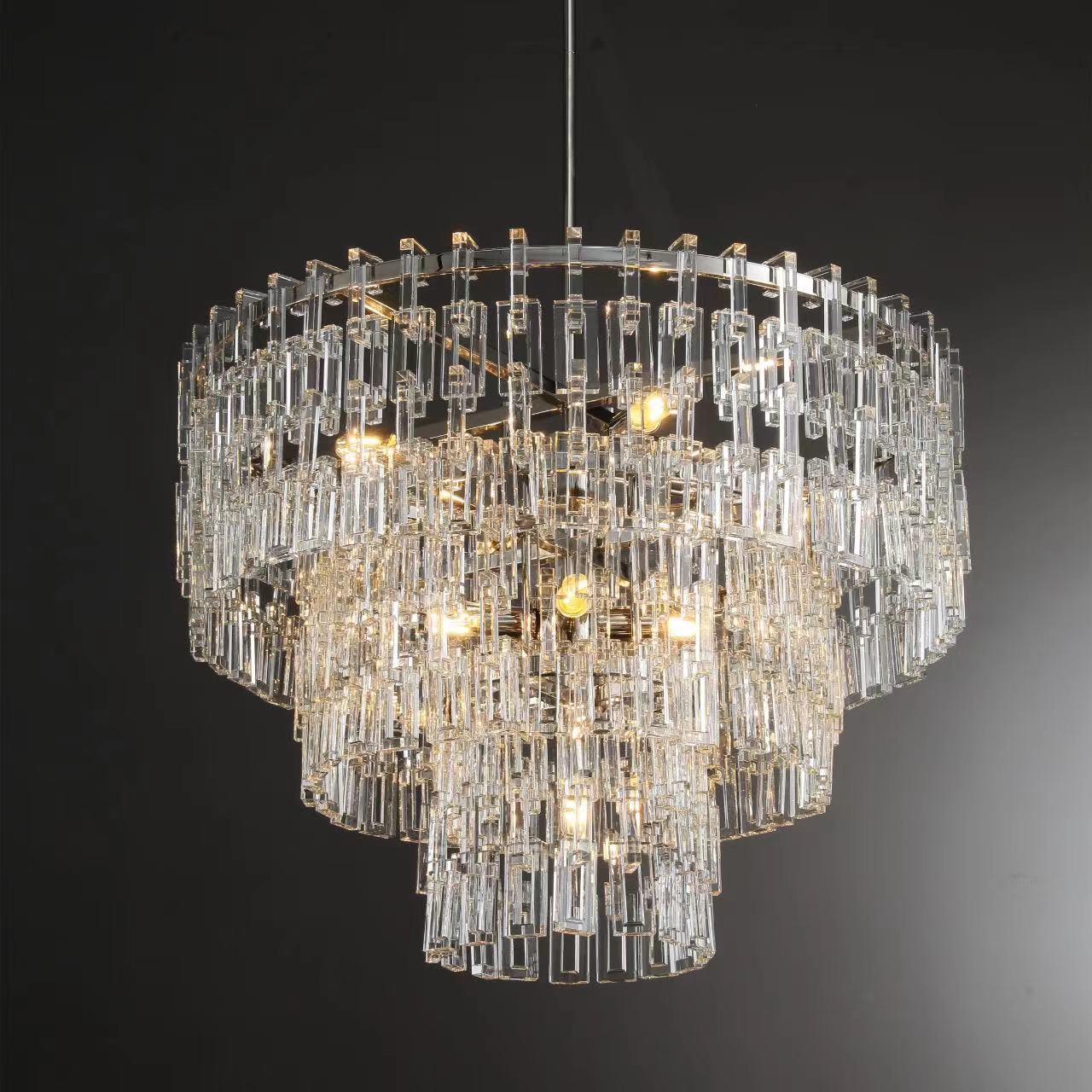 Marigan Tier K9 Crystal Round Chandelier-Nobipets