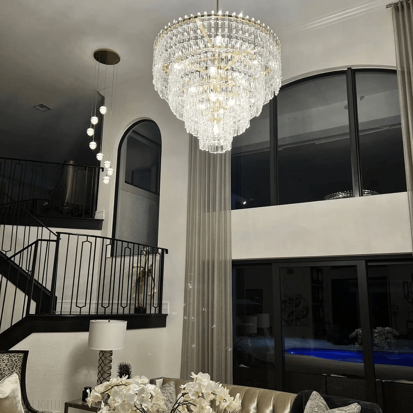 Marigan Tier K9 Crystal Round Chandelier-Nobipets