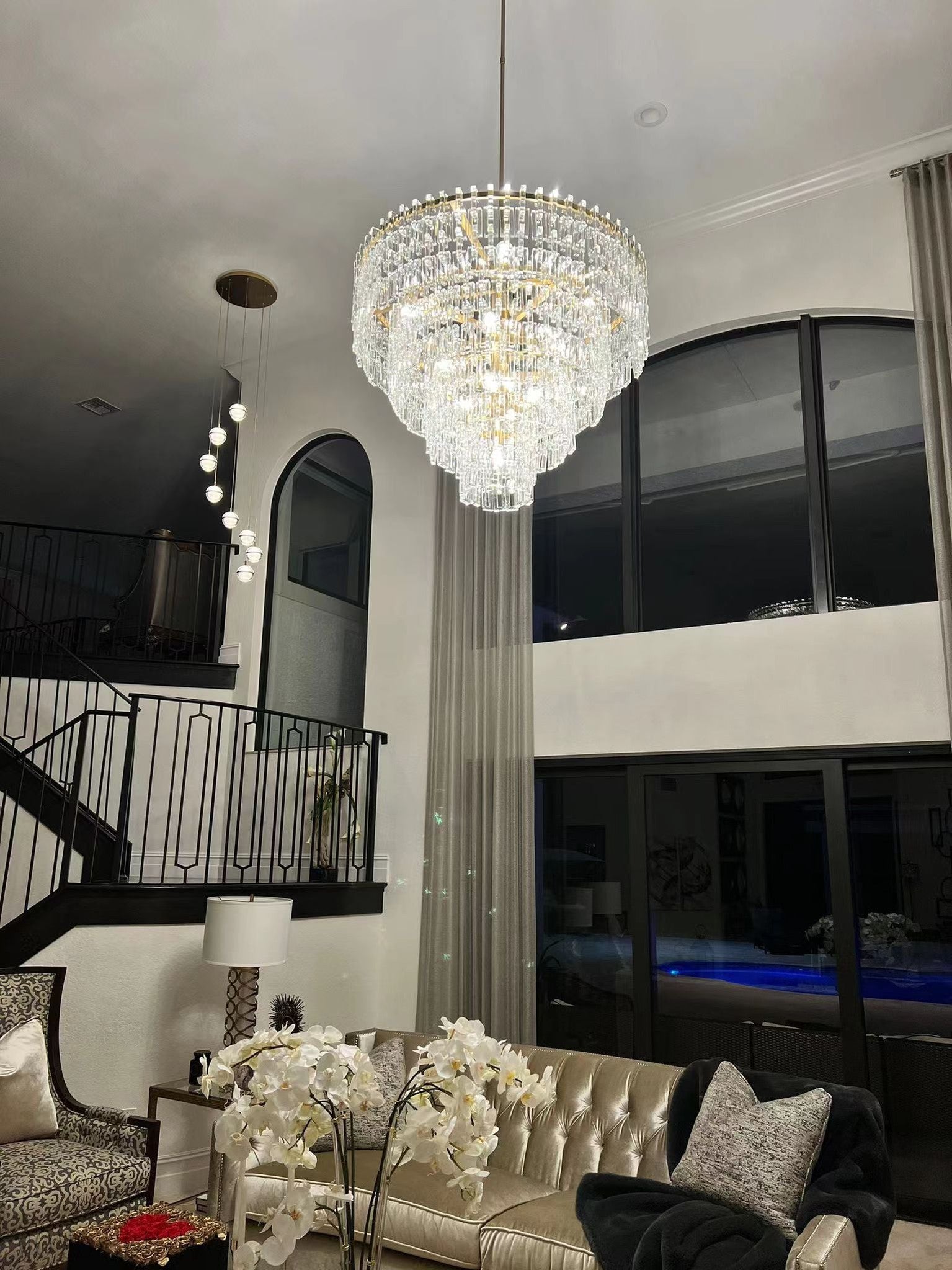 Marigan Tier K9 Crystal Round Chandelier-Nobipets