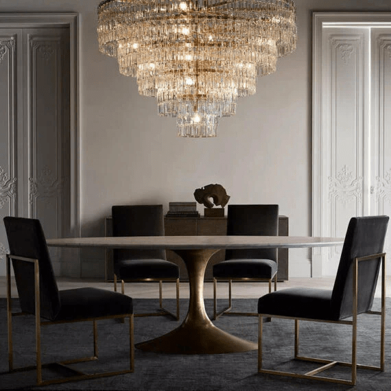 Marigan Tier K9 Crystal Round Chandelier-Nobipets