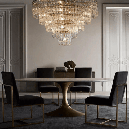 Marigan Tier K9 Crystal Round Chandelier-Nobipets