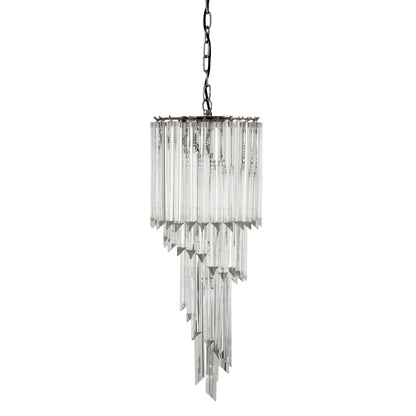 Marino Modern Glass Chandelier - Nickel-Nobipets
