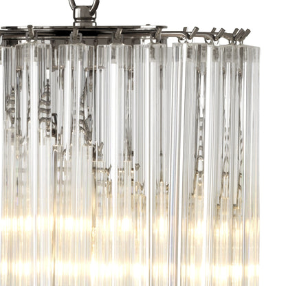 Marino Modern Glass Chandelier - Nickel-Nobipets