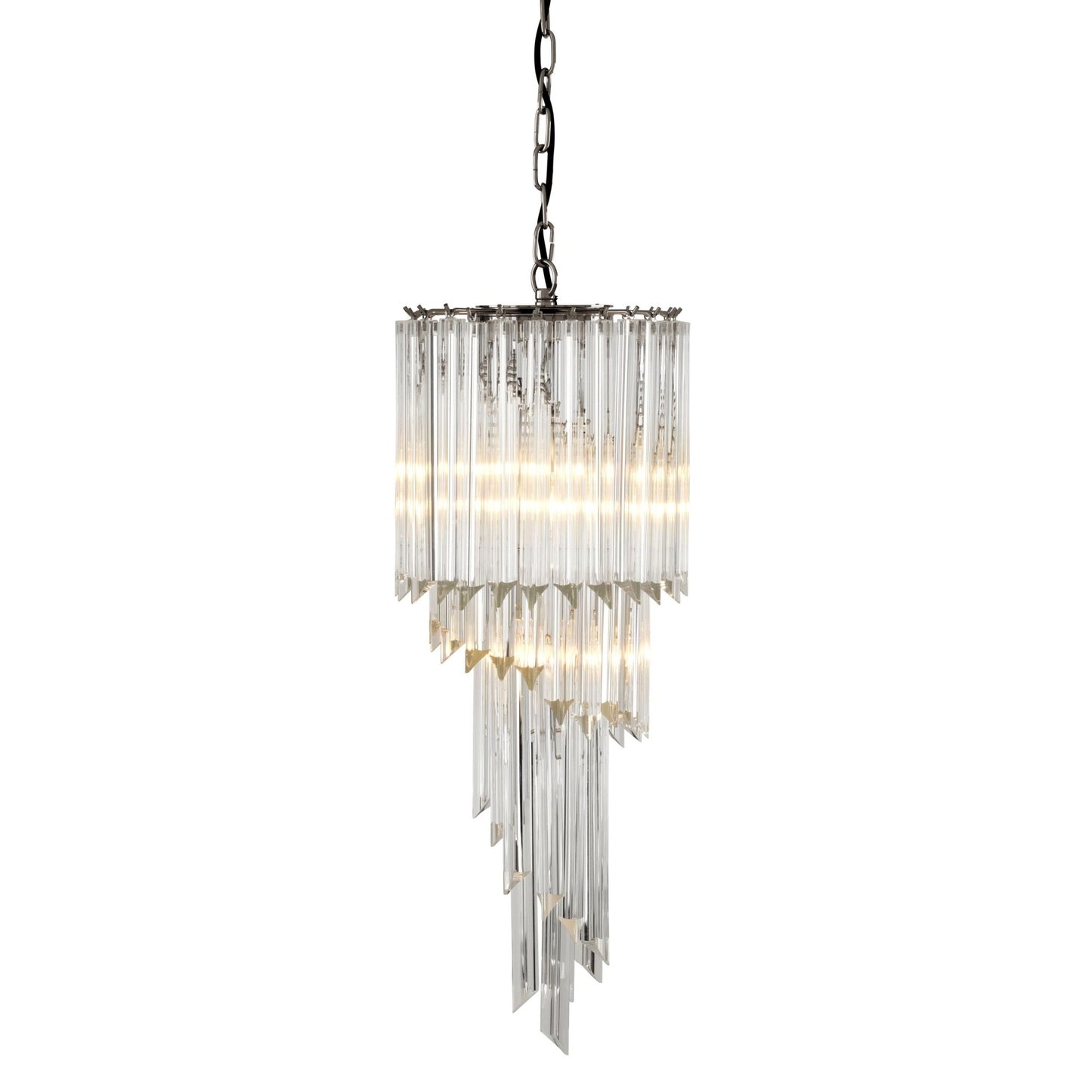 Marino Modern Glass Chandelier - Nickel-Nobipets