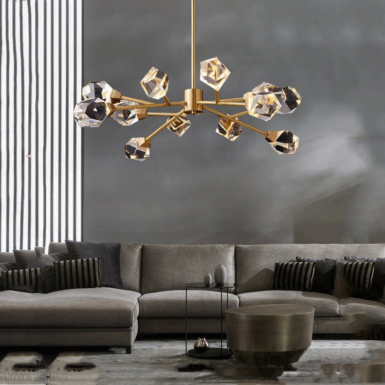 Masonry Faceted Crystal Prisms Chandelier-Nobipets