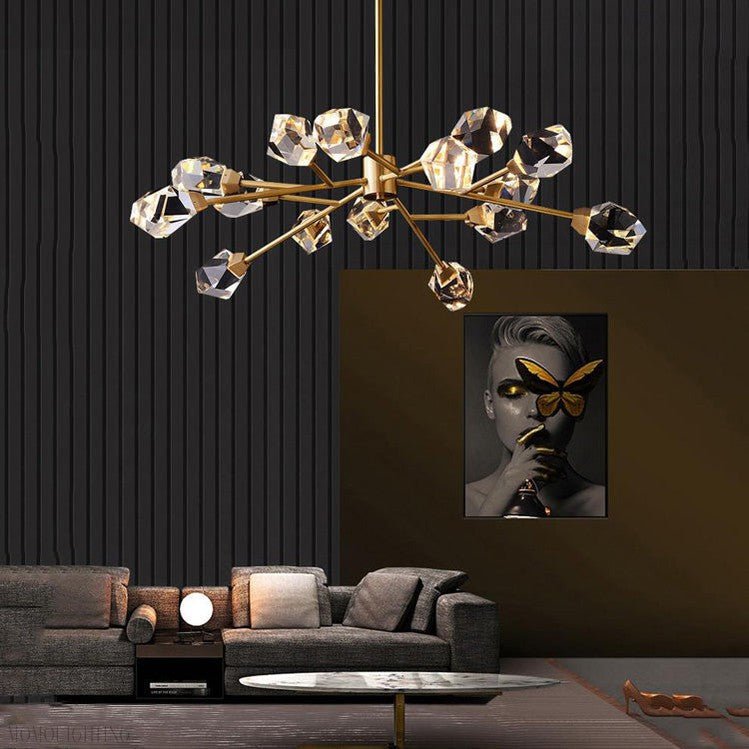 Masonry Faceted Crystal Prisms Chandelier-Nobipets