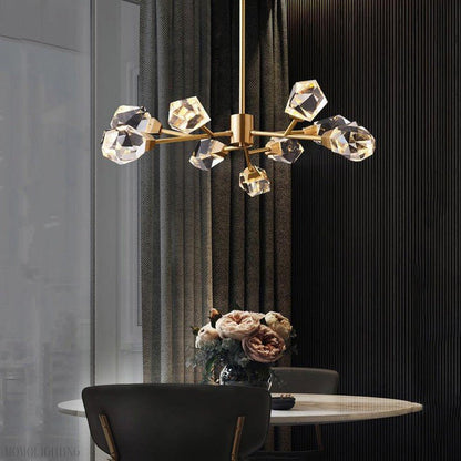 Masonry Faceted Crystal Prisms Chandelier-Nobipets