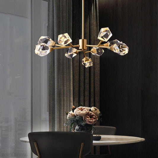 Masonry Faceted Crystal Prisms Chandelier-Nobipets