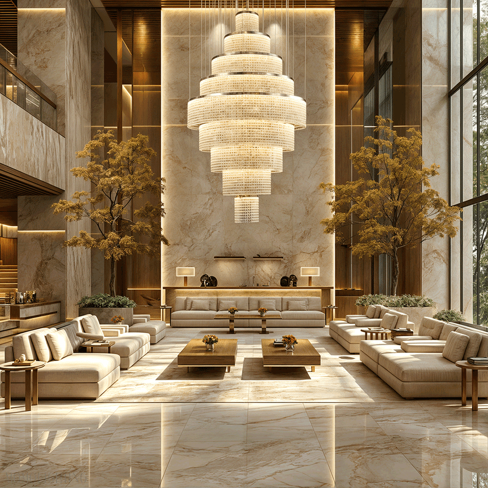 Melanie Crystal Ring Foyer & Staircase Chandelier-Nobipets