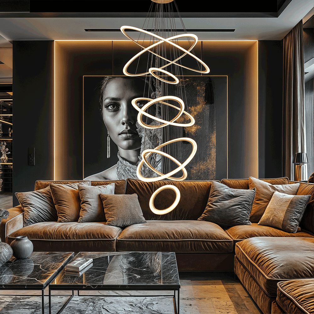 Mia Foyer & Staircase Ring Chandelier-Nobipets