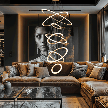 Mia Foyer & Staircase Ring Chandelier-Nobipets