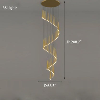 Minimalism Black Metal Ceiling Pendant Lighting Fixture For Staircase in Gold/ Black Finish