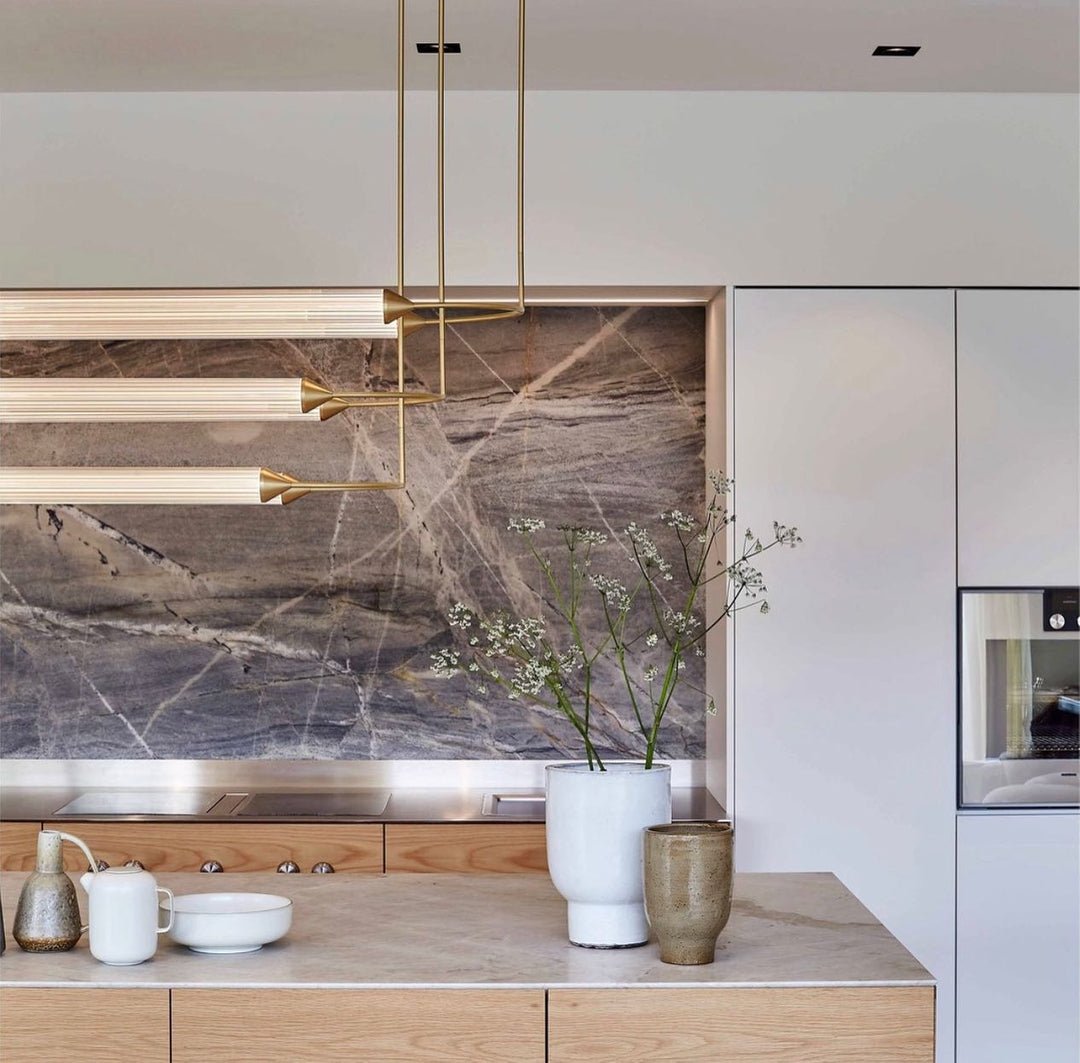 Minimalism Brass Ellipse Horizontal LED Chandelier for Kitchen Island/Dining Room-Nobipets
