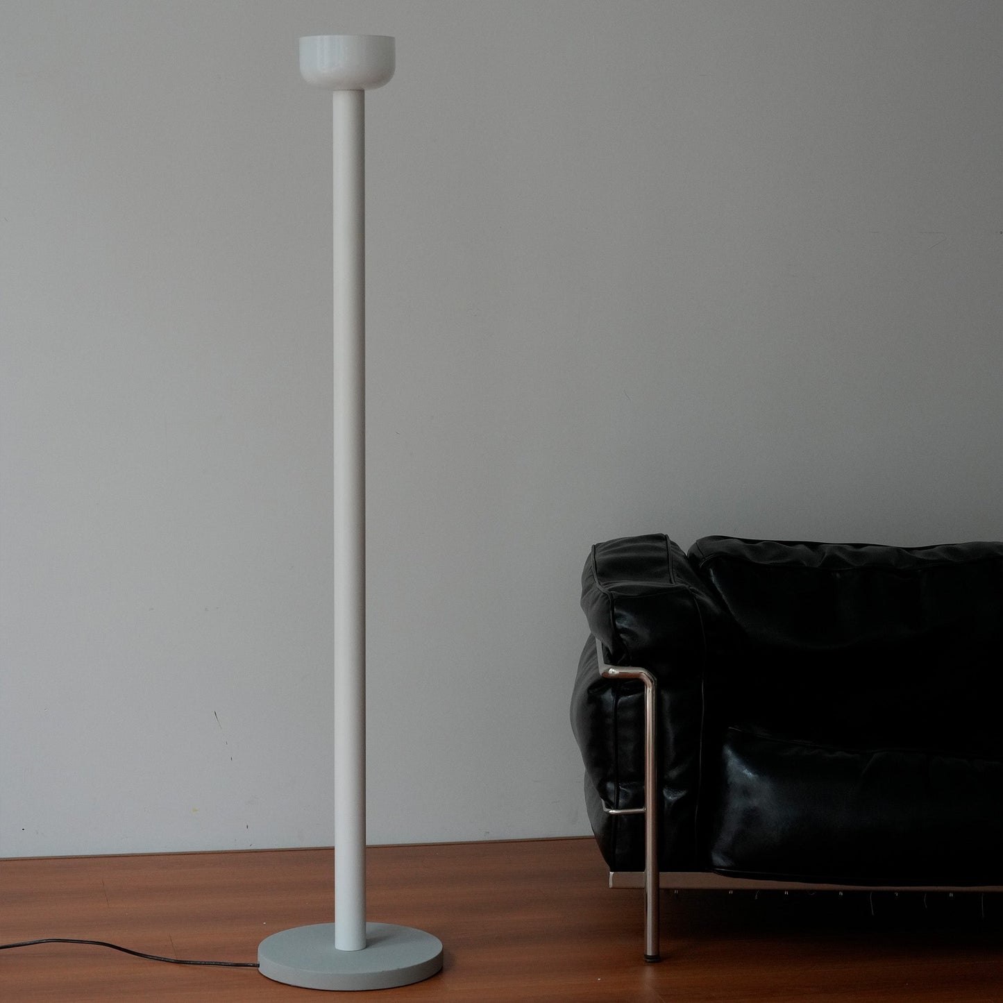 Minimalist Modern Floor Lamp with Frosted Glass Shade