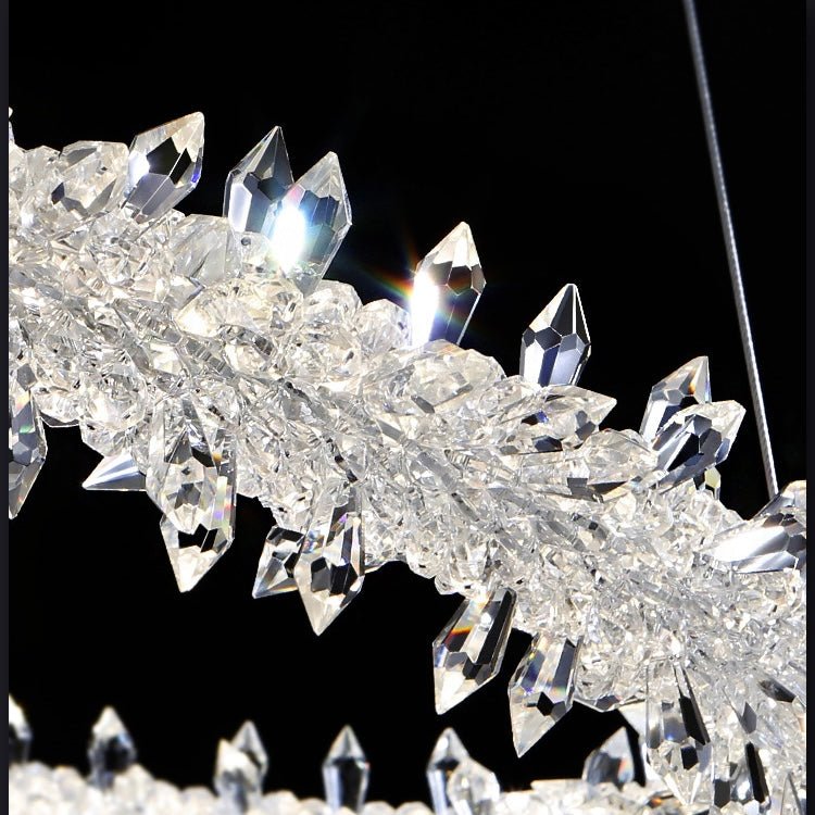 Modern 3-Ring Halo Crystal Chandelier for Living Room/Bedroom-Nobipets