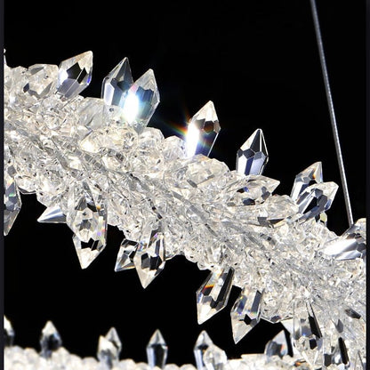 Modern 3-Ring Halo Crystal Chandelier for Living Room/Bedroom-Nobipets