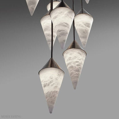 Modern Alabaster Cone Cluster Chandelier-Nobipets
