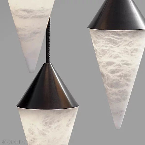Modern Alabaster Cone Cluster Chandelier-Nobipets