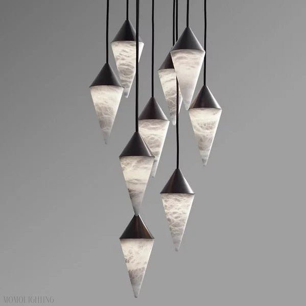 Modern Alabaster Cone Cluster Chandelier-Nobipets