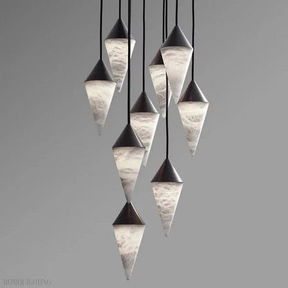 Modern Alabaster Cone Cluster Chandelier-Nobipets