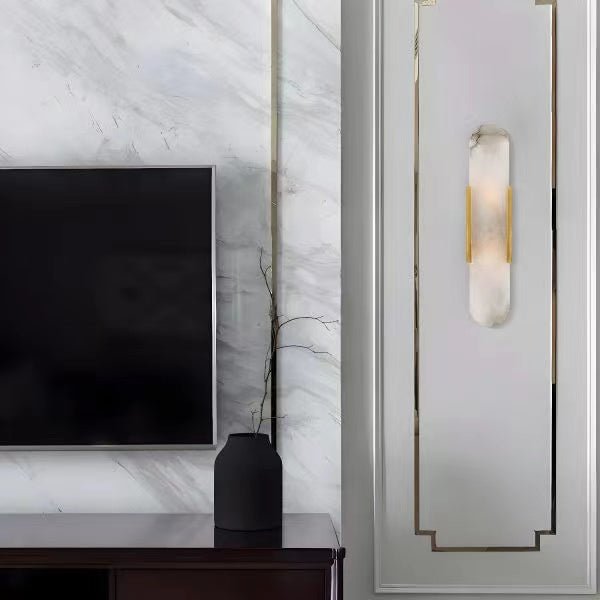 Modern Marble Alabaster Wall Sconce 20" 28"