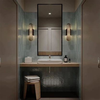 Modern Marble Alabaster Wall Sconce 20" 28"