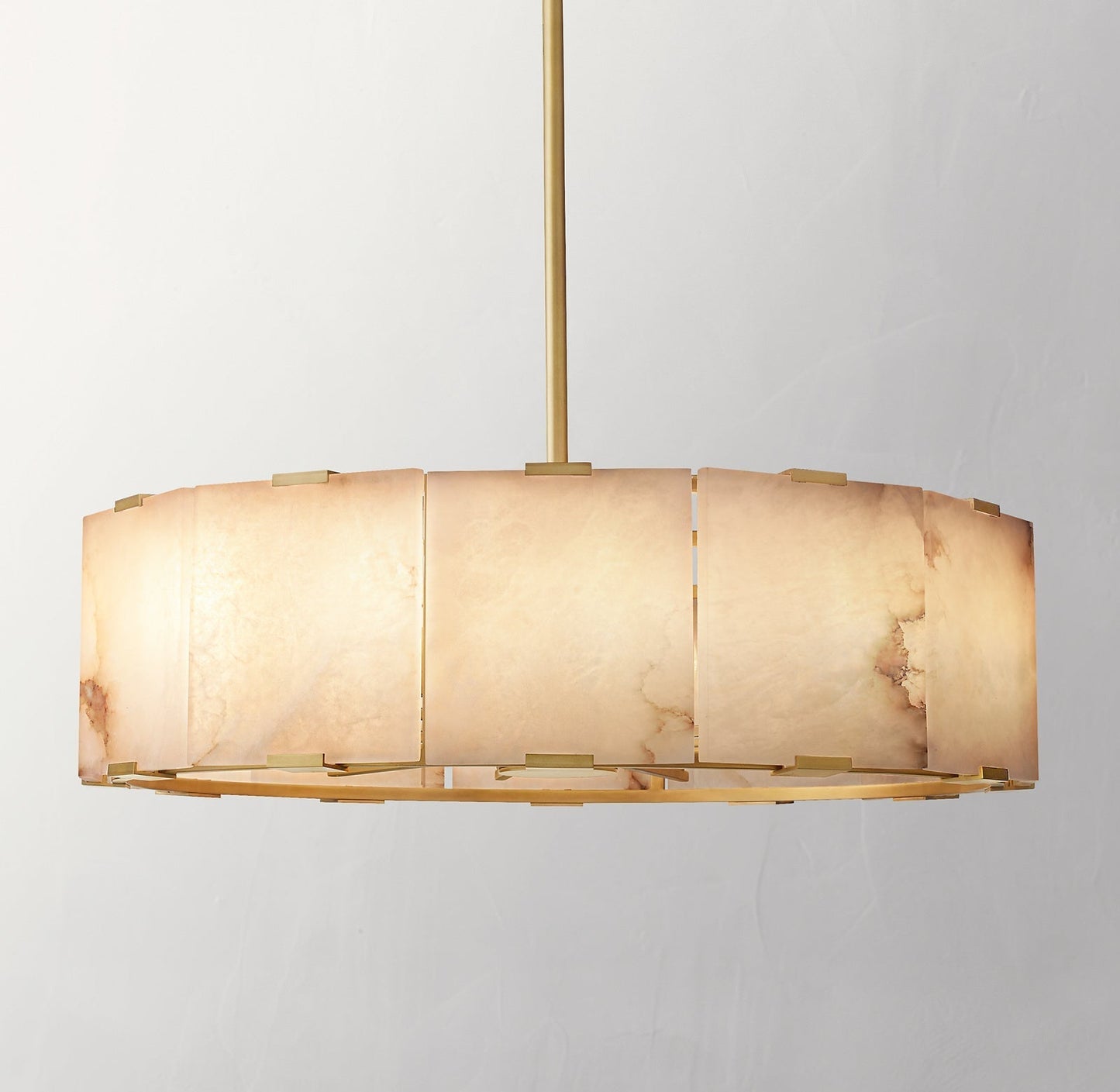 Modern Alabaster Round Pendant