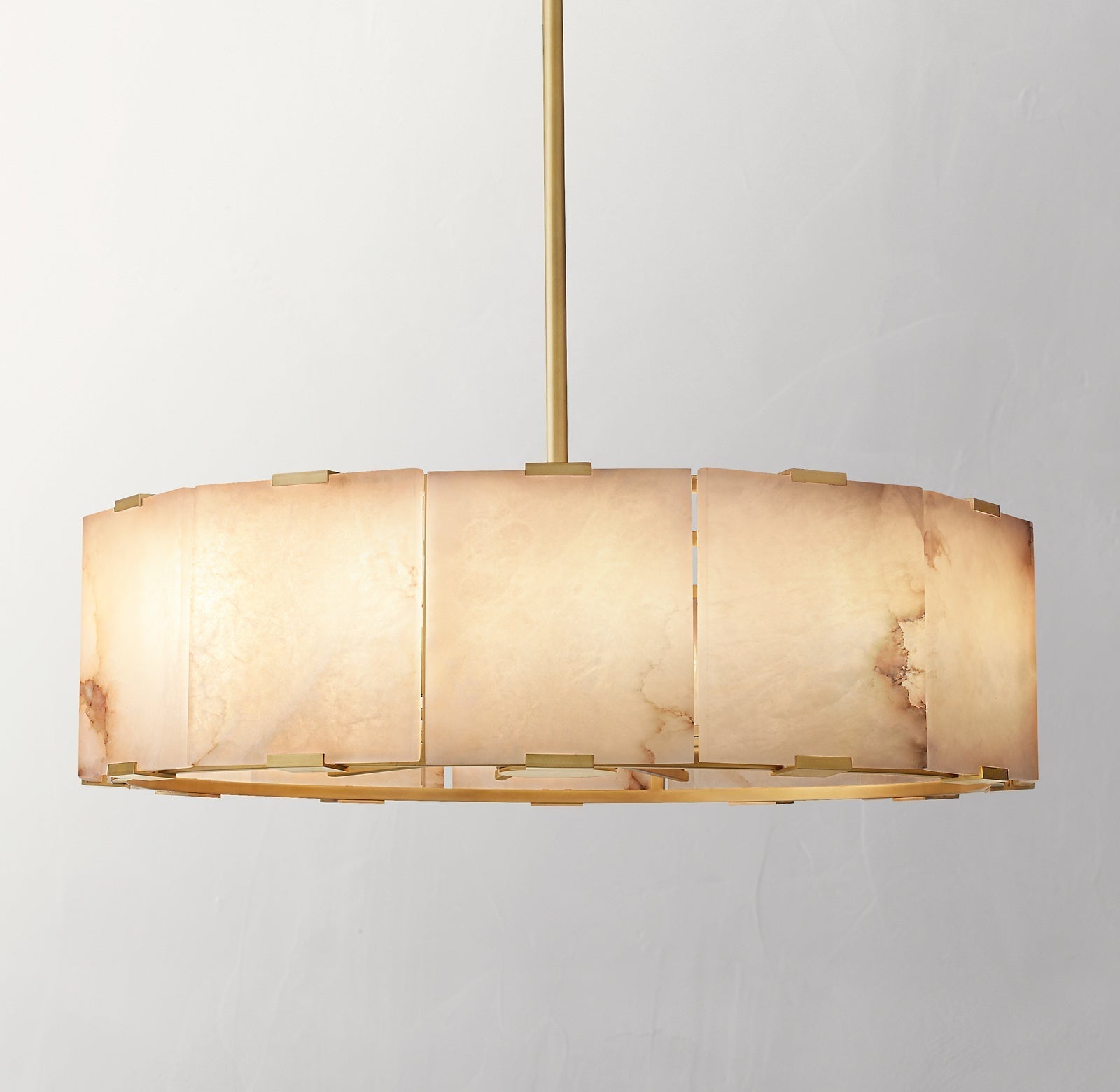 Modern Alabaster Round Pendant
