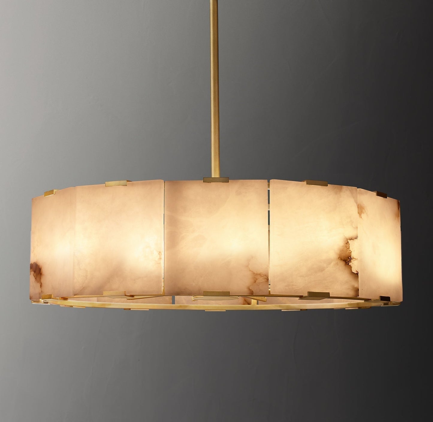 Modern Alabaster Round Pendant