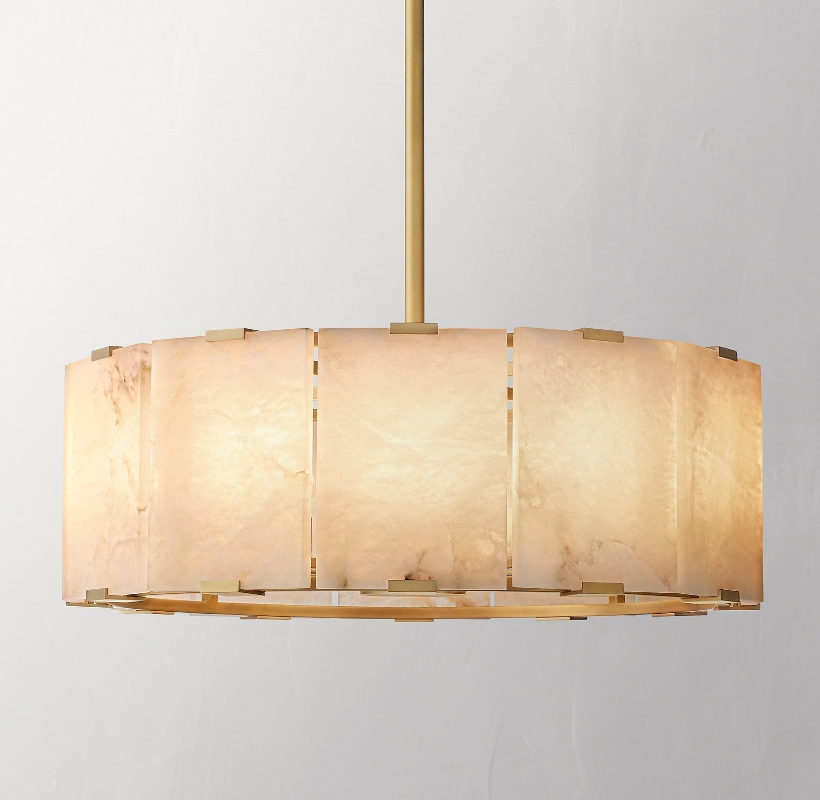 Modern Alabaster Round Pendant