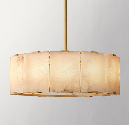 Modern Alabaster Round Pendant