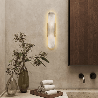 Modern Alabaster Wall Sconce 20"H, 28"H