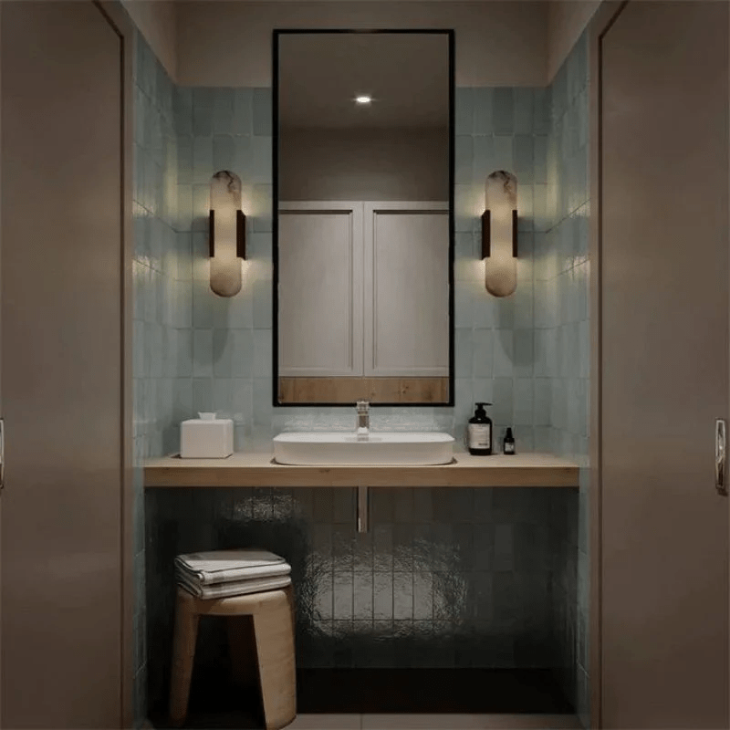 Modern Alabaster Wall Sconce 20"H, 28"H