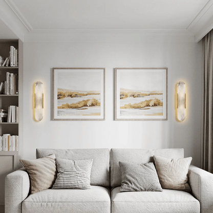 Modern Alabaster Wall Sconce 20"H, 28"H