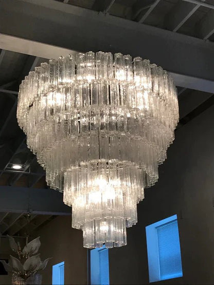 Modern Art Design 3/4/5/7-Tier Hand-blown Glass Tiered Chandelier-Nobipets
