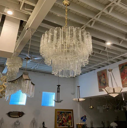 Modern Art Design 3/4/5/7-Tier Hand-blown Glass Tiered Chandelier-Nobipets