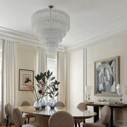 Modern Art Design 3/4/5/7-Tier Hand-blown Glass Tiered Chandelier-Nobipets