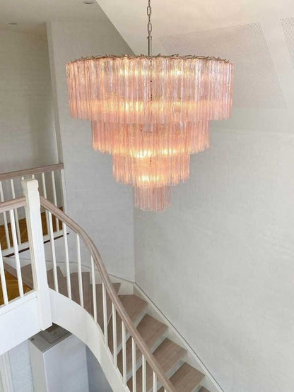 Modern Art Design 3/4/5/7-Tier Hand-blown Glass Tiered Chandelier-Nobipets