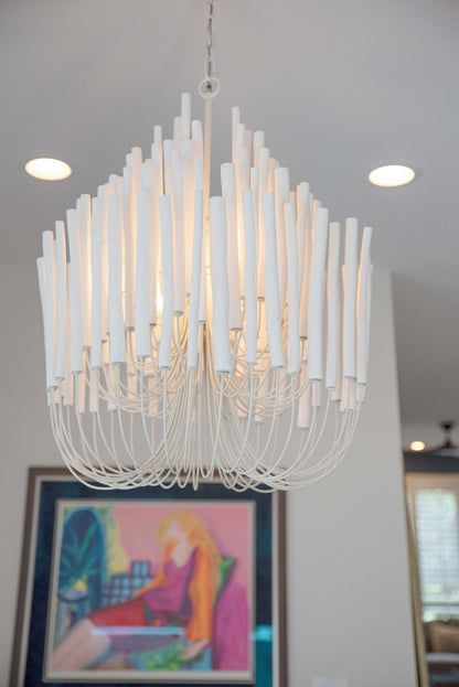 Modern Art Design 5/6-Light Modern Branch Modeling Chandelier in White/Black