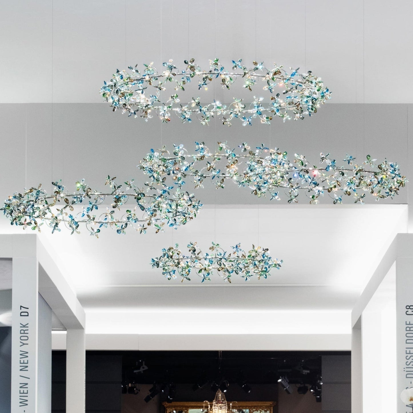 Modern Art Design Floral Crown Crystal Chandelier-Nobipets