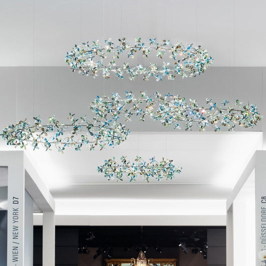 Modern Art Design Floral Crown Crystal Chandelier-Nobipets