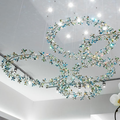 Modern Art Design Floral Crown Crystal Chandelier-Nobipets