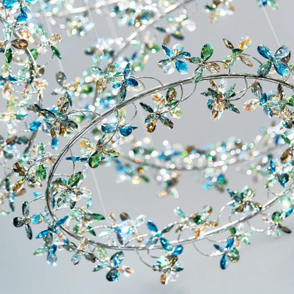 Modern Art Design Floral Crown Crystal Chandelier-Nobipets