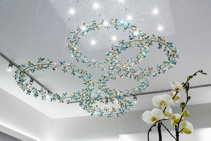 Modern Art Design Floral Crown Crystal Chandelier-Nobipets