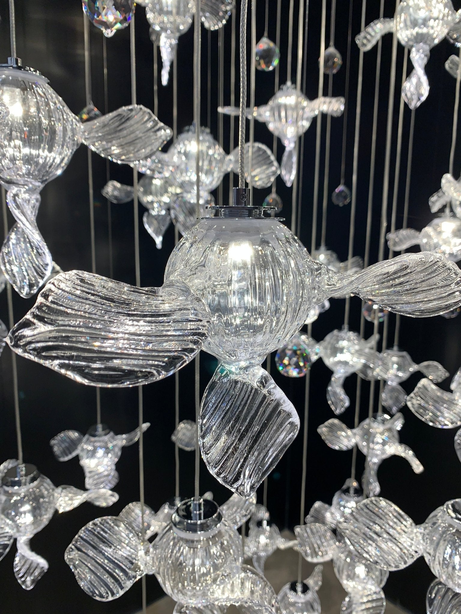 Modern Art Design Propeller-like Crystal Chandelier for Staircase/Villa/Foyer/High-ceiling Space-Nobipets