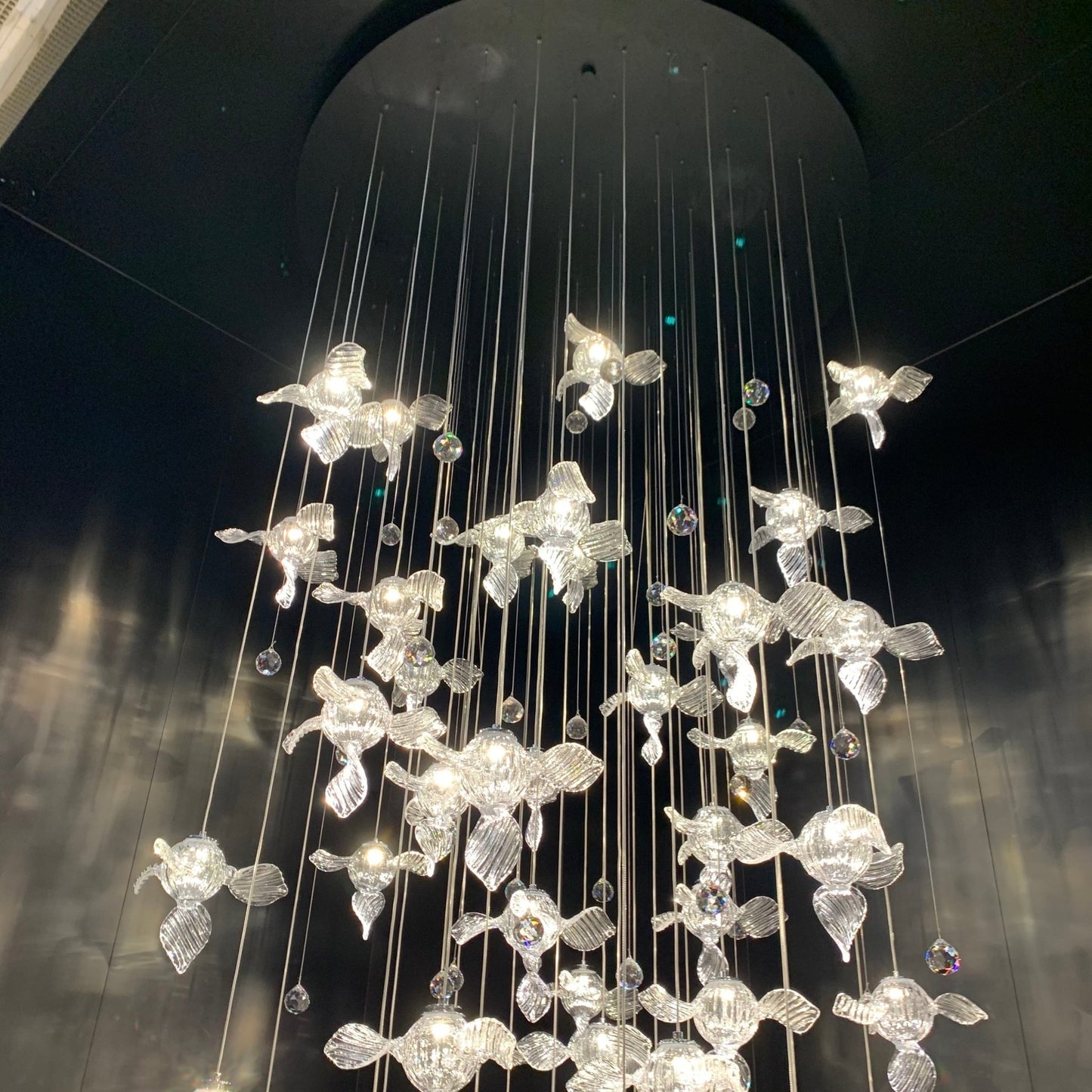 Modern Art Design Propeller-like Crystal Chandelier for Staircase/Villa/Foyer/High-ceiling Space-Nobipets