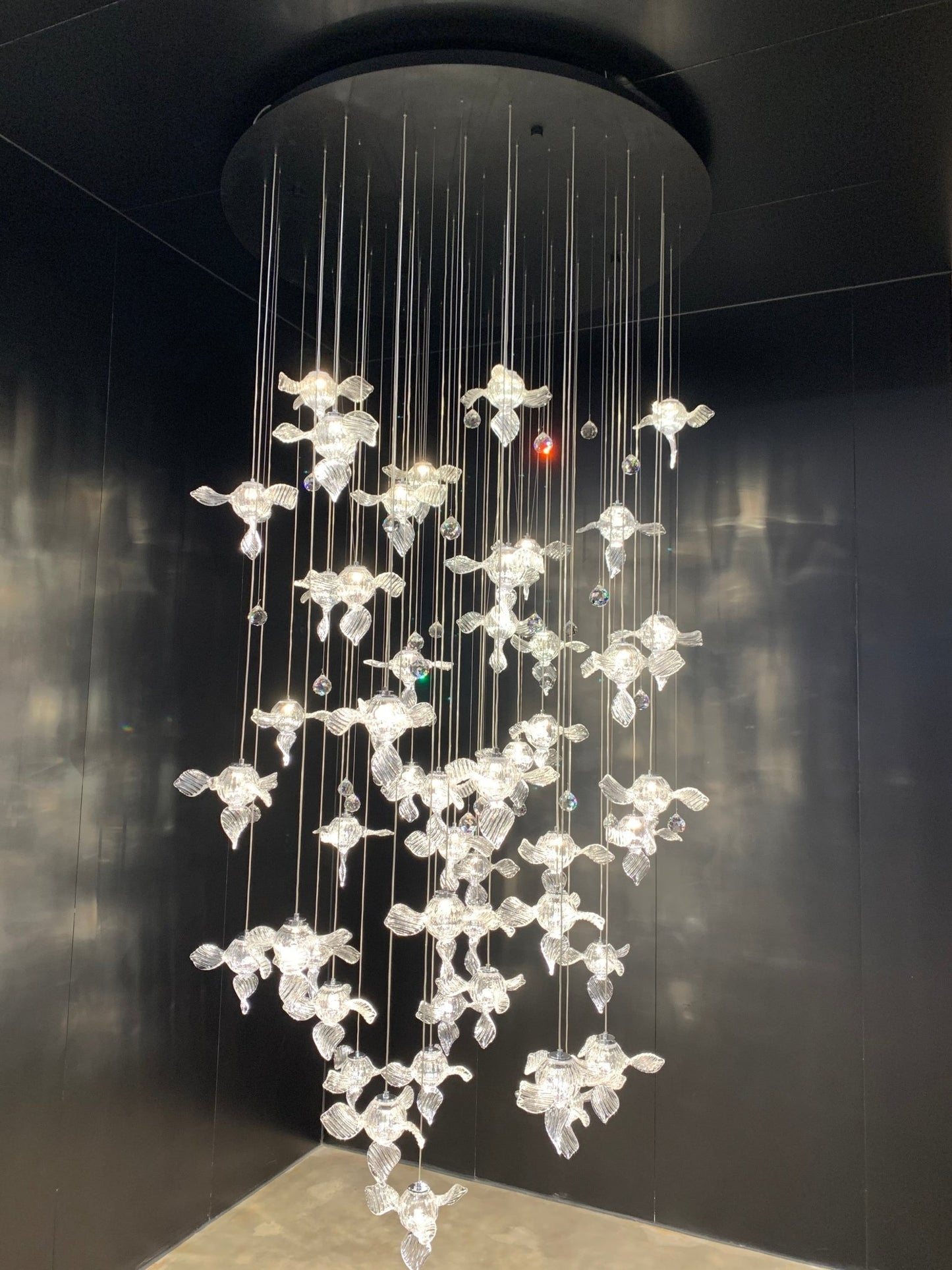 Modern Art Design Propeller-like Crystal Chandelier for Staircase/Villa/Foyer/High-ceiling Space-Nobipets