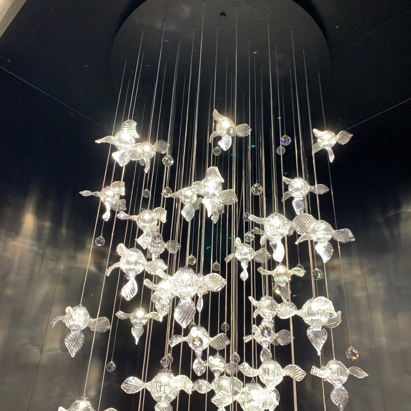 Modern Art Design Propeller-like Crystal Chandelier for Staircase/Villa/Foyer/High-ceiling Space-Nobipets