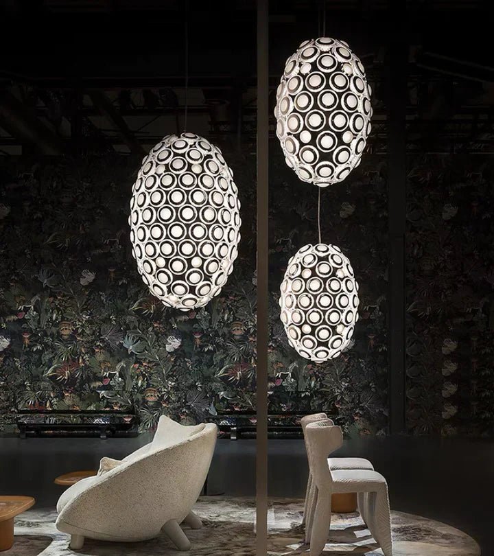 Modern Art Egg-shaped Chandelier Iconic Eyes LED Pendant Light For Dining Room/Living Room-Nobipets